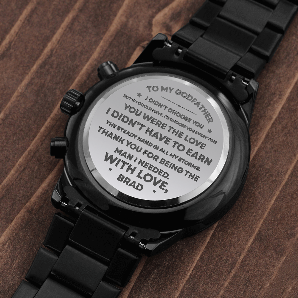 Custom Engraved Godfather Watch Gift from Godchild