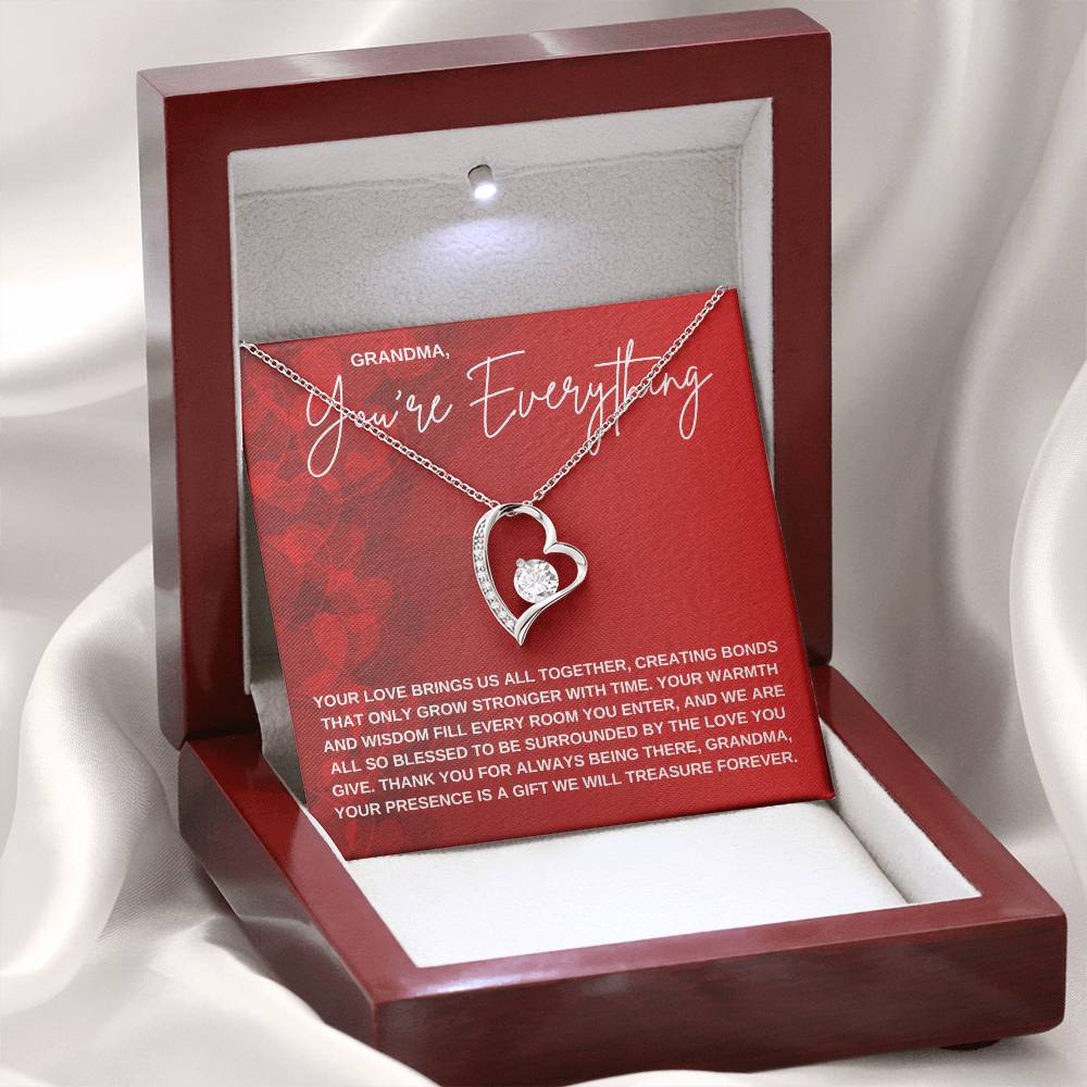 Grandma Heart Necklace Gift from Grandchildren | Birthday, Mother’s Day, Christmas Gift for Nana or Mimi