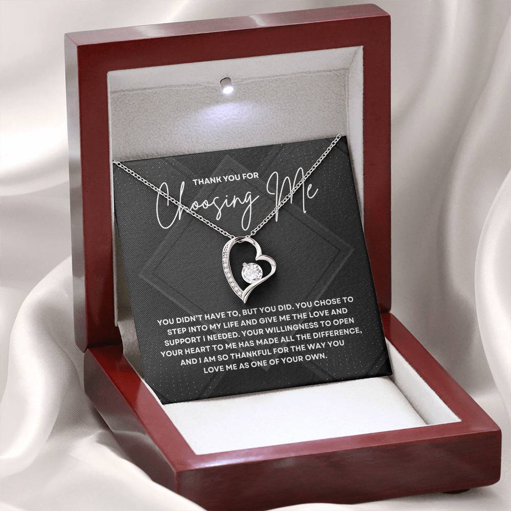 Thank You for Choosing Me Necklace | Stepparent, Guardian, or Bonus Parent Appreciation Gift