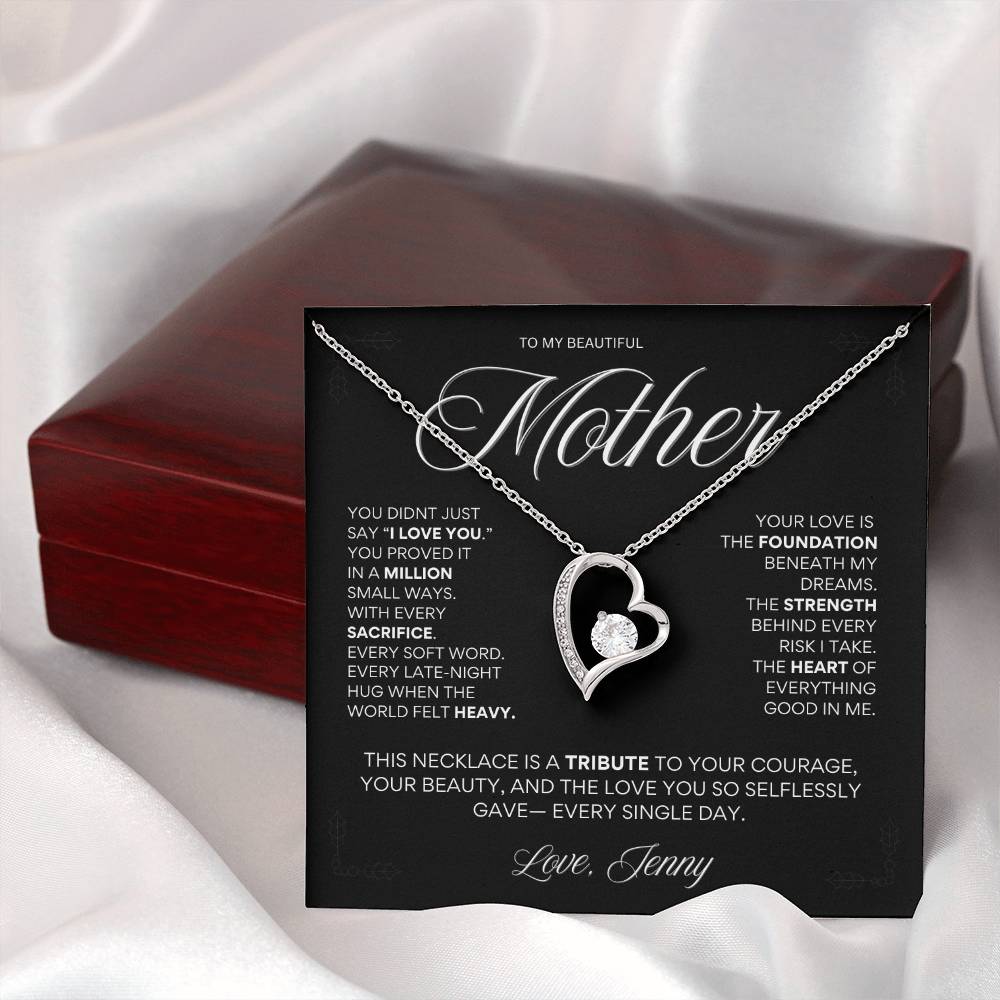 “You Proved It in a Million Small Ways” – Heart Necklace for Mom | Tribute Gift for Mother’s Day from Daughter