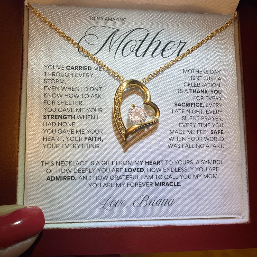 “You Gave Me Your Heart, Your Faith, Your Everything” – Mother’s Day Heart Necklace | Gift of Gratitude from Daughter
