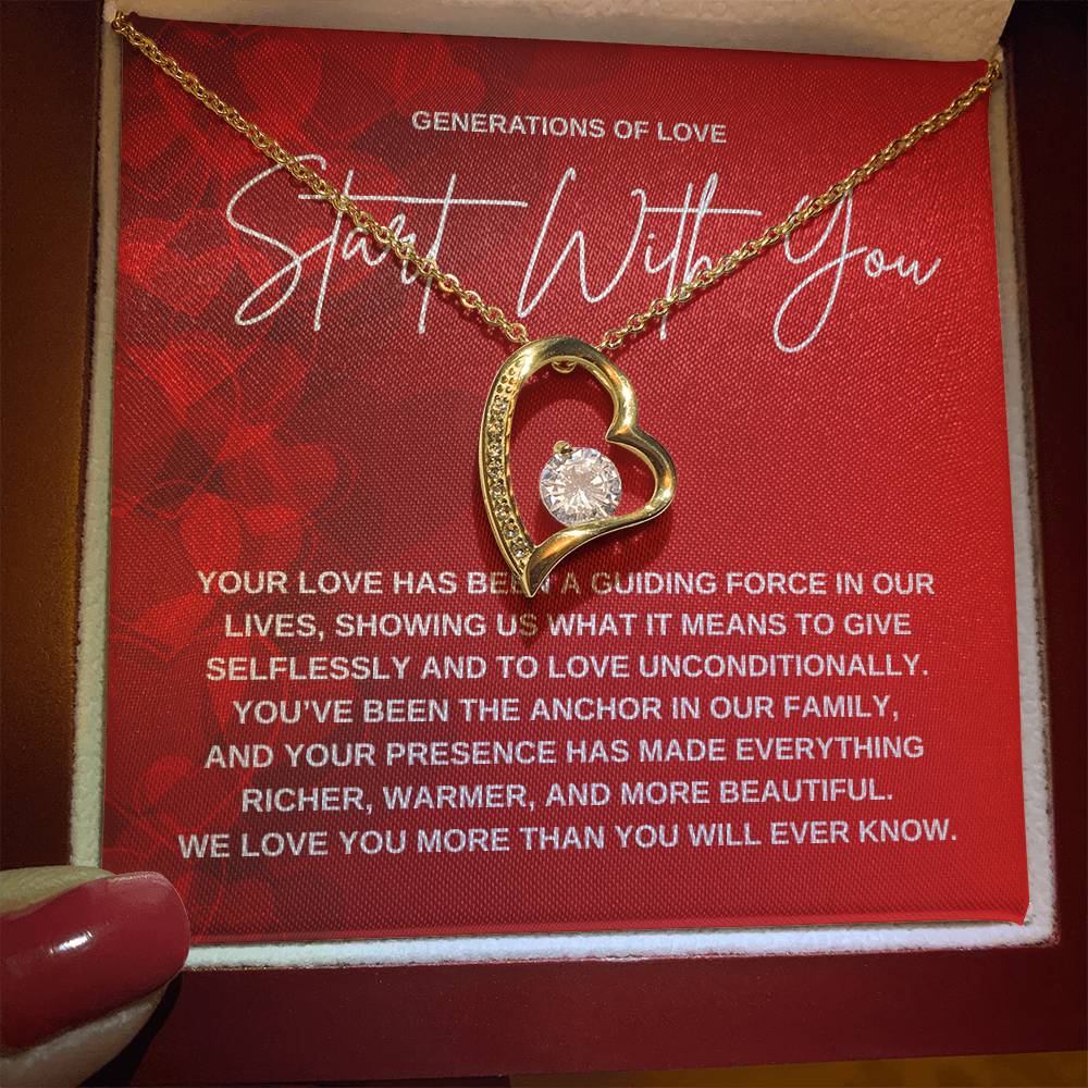 Grandma Heart Necklace Gift from Grandchildren | Birthday, Mother’s Day, Christmas Gift for Nana or Mimi