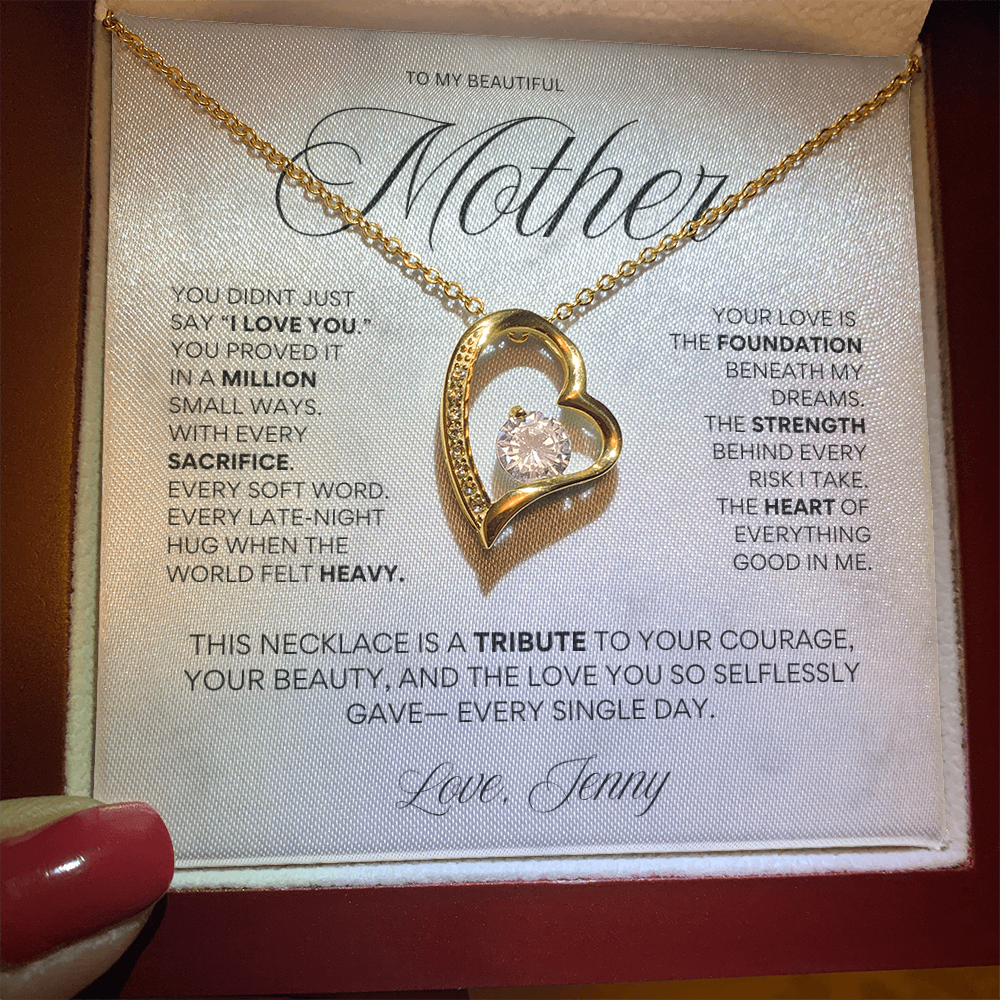 “You Proved It in a Million Small Ways” – Heart Necklace for Mom | Tribute Gift for Mother's Day from Daughter
