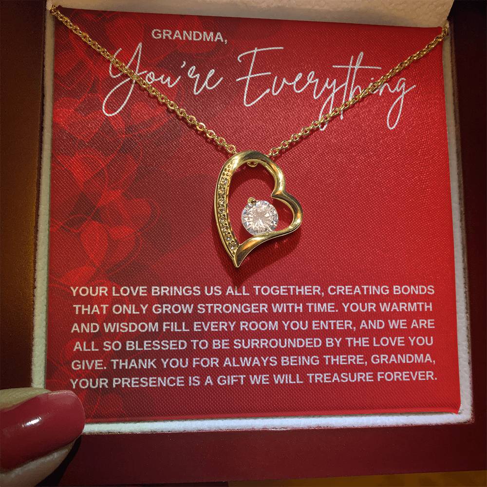 Grandma Heart Necklace Gift from Grandchildren | Birthday, Mother’s Day, Christmas Gift for Nana or Mimi