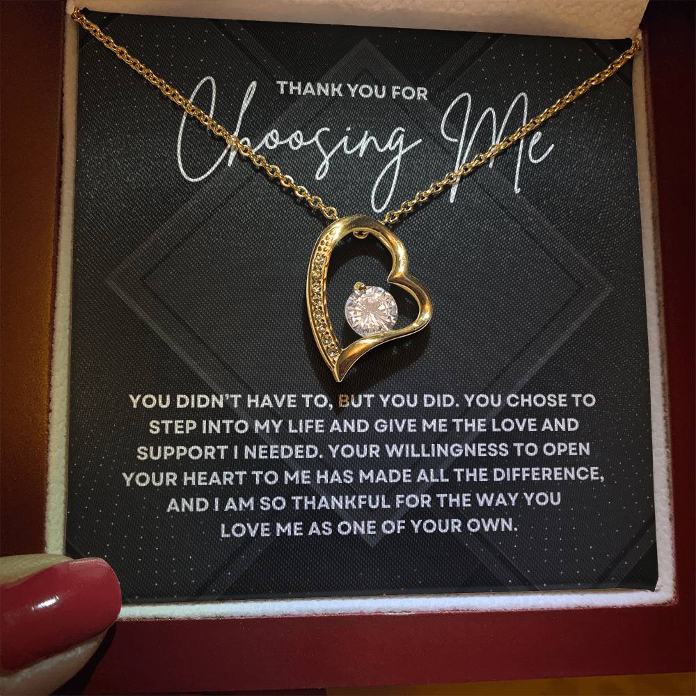 Thank You for Choosing Me Necklace | Stepparent, Guardian, or Bonus Parent Appreciation Gift