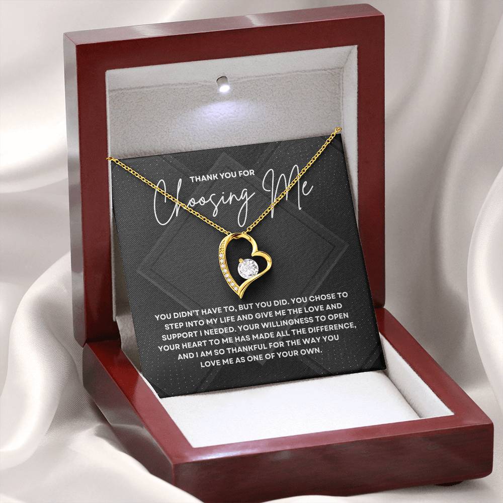 Thank You for Choosing Me Necklace | Stepparent, Guardian, or Bonus Parent Appreciation Gift