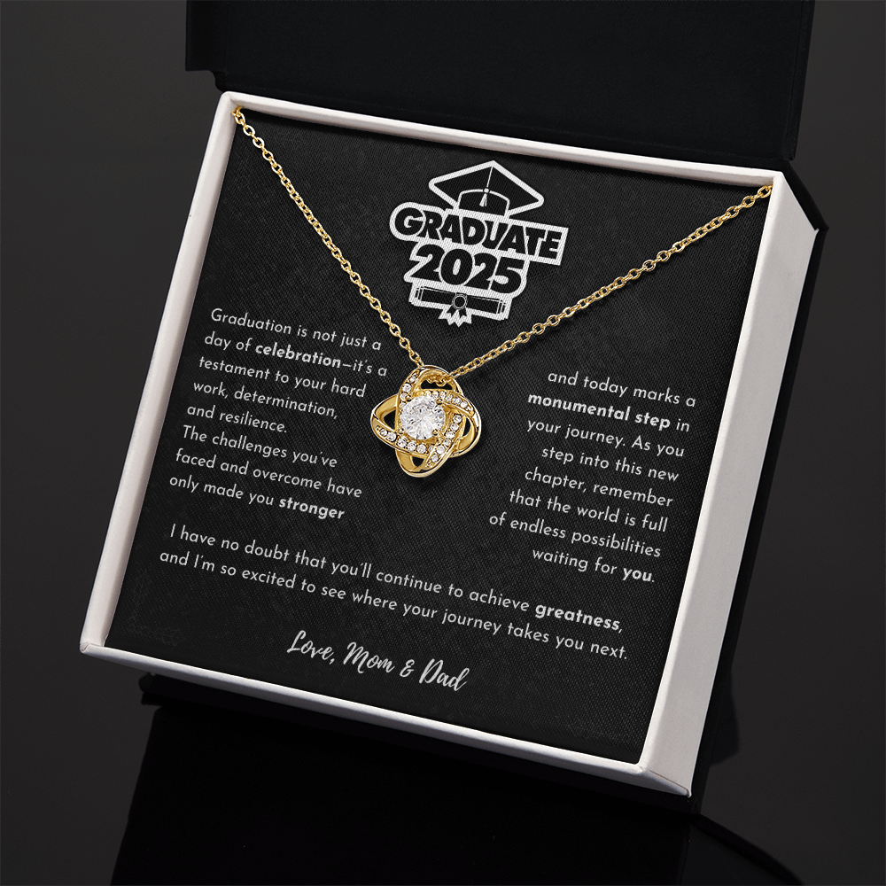 Graduation Gift 2025 From Mom & Dad - Love Knot Necklace