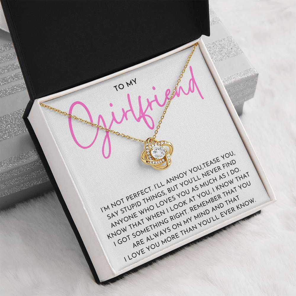 To My Girlfriend Necklace Gift | Funny Romantic Message Card for Her