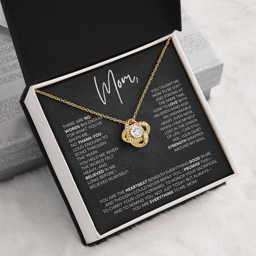 Mother’s Day Love Knot Necklace – “You Are Everything to Me, Mom”