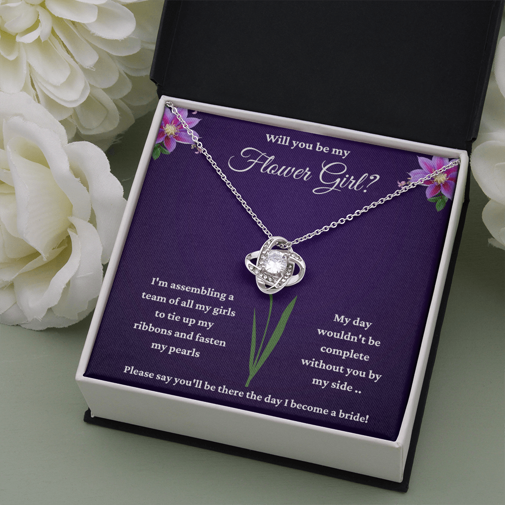 Will You Be My Flower Girl? - Love Knot Necklace