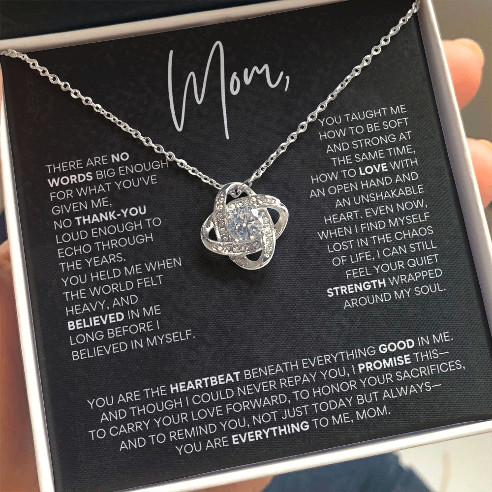 Mother’s Day Love Knot Necklace – “You Are Everything to Me, Mom”
