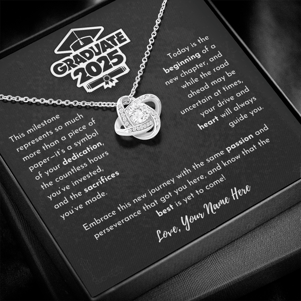 Personalized Graduation Gift 2025 - Love Knot Necklace