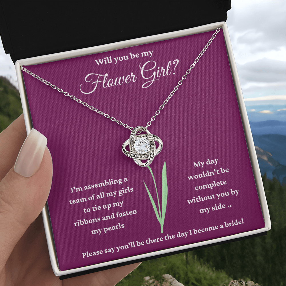 Will You Be My Flower Girl? - Love Knot Necklace
