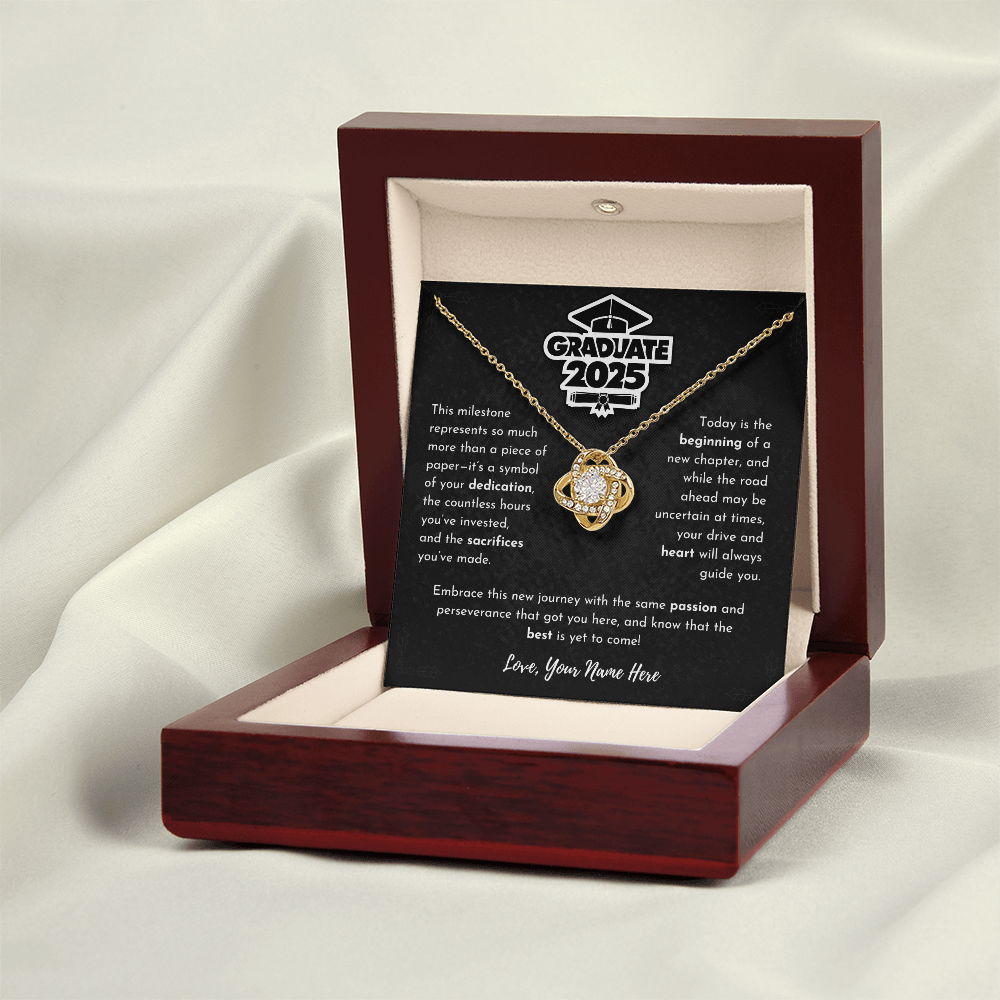 Personalized Graduation Gift 2025 - Love Knot Necklace