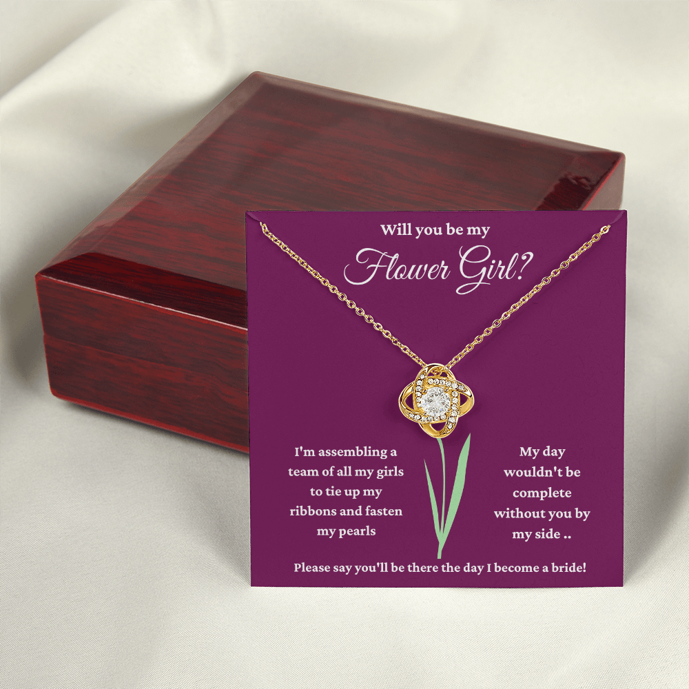 Will You Be My Flower Girl? - Love Knot Necklace