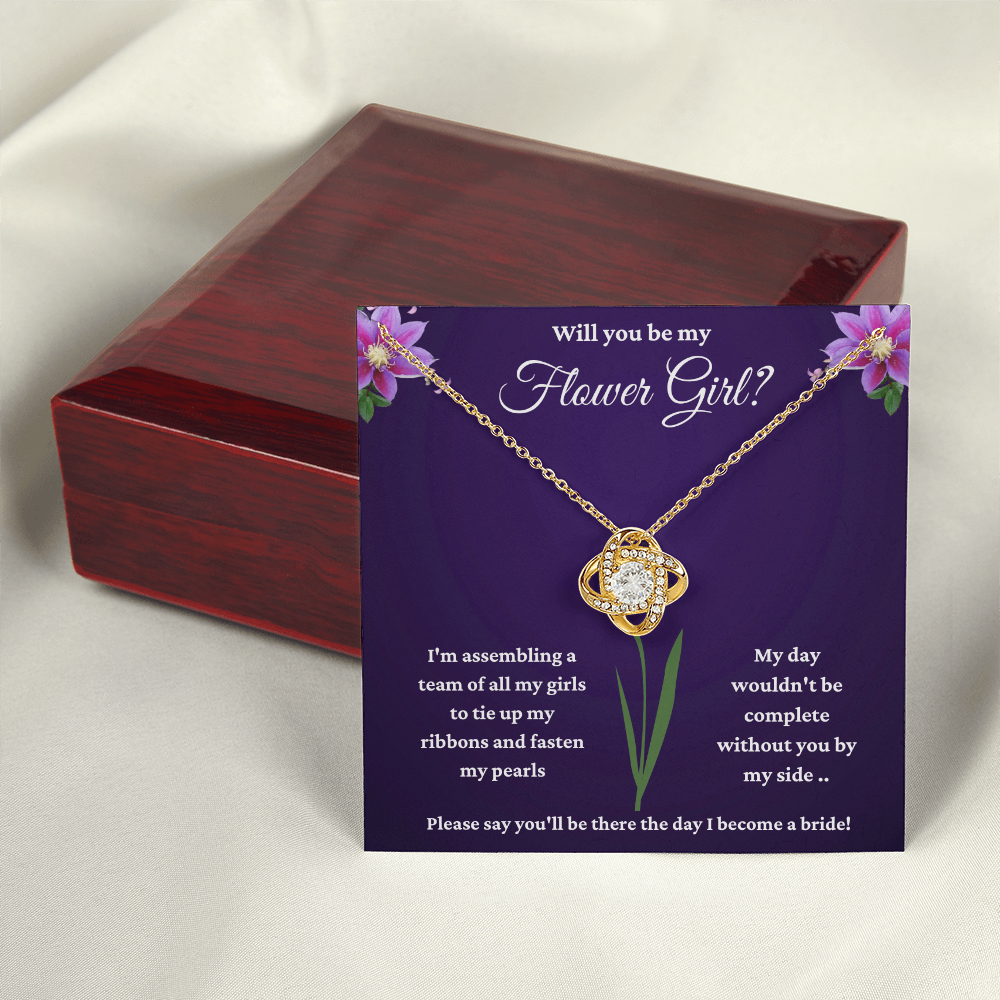 Will You Be My Flower Girl? - Love Knot Necklace