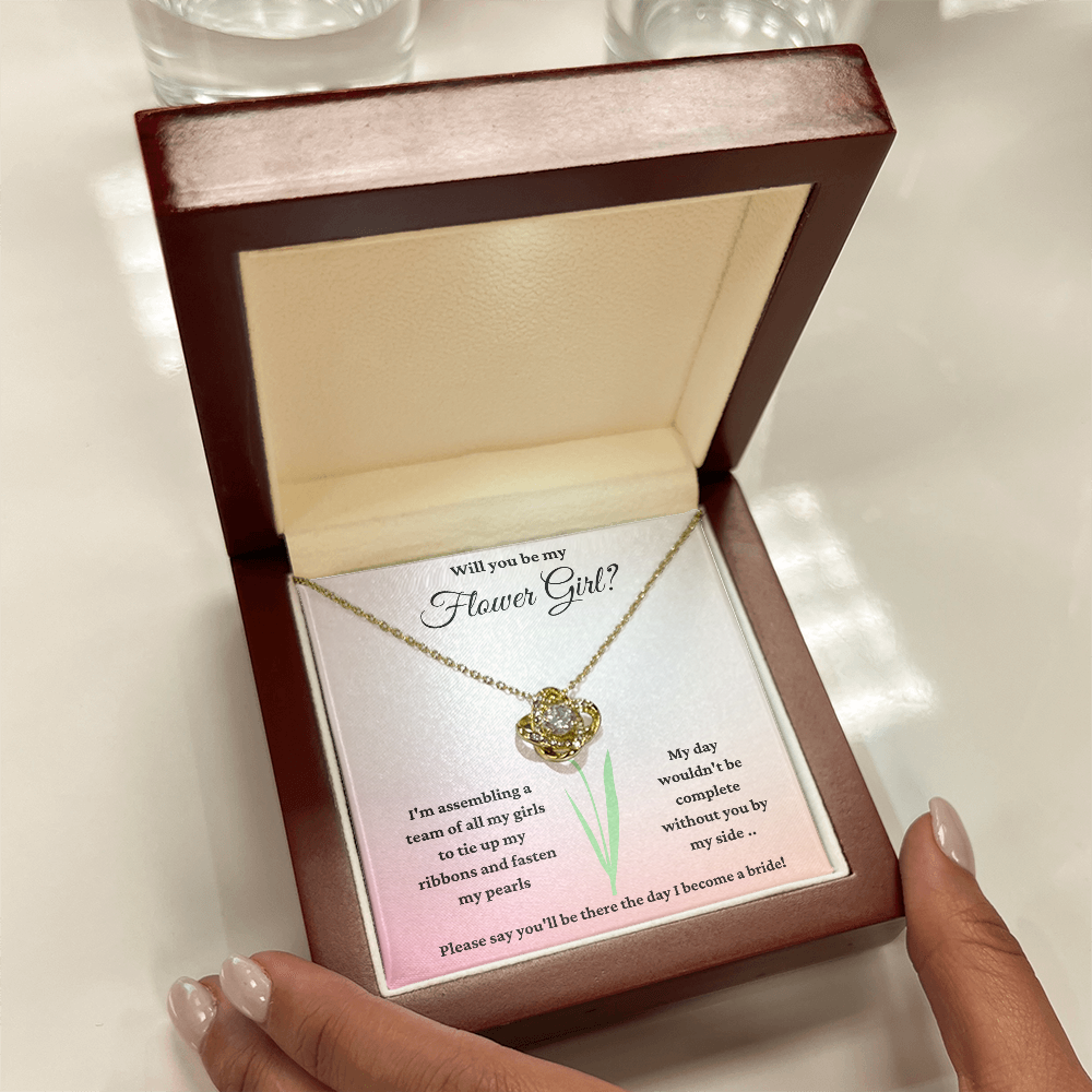 Will You Be My Flower Girl? - Love Knot Necklace