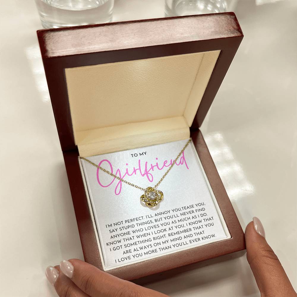 To My Girlfriend Necklace Gift | Funny Romantic Message Card for Her