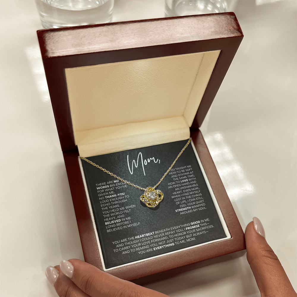 Mother’s Day Love Knot Necklace – “You Are Everything to Me, Mom”
