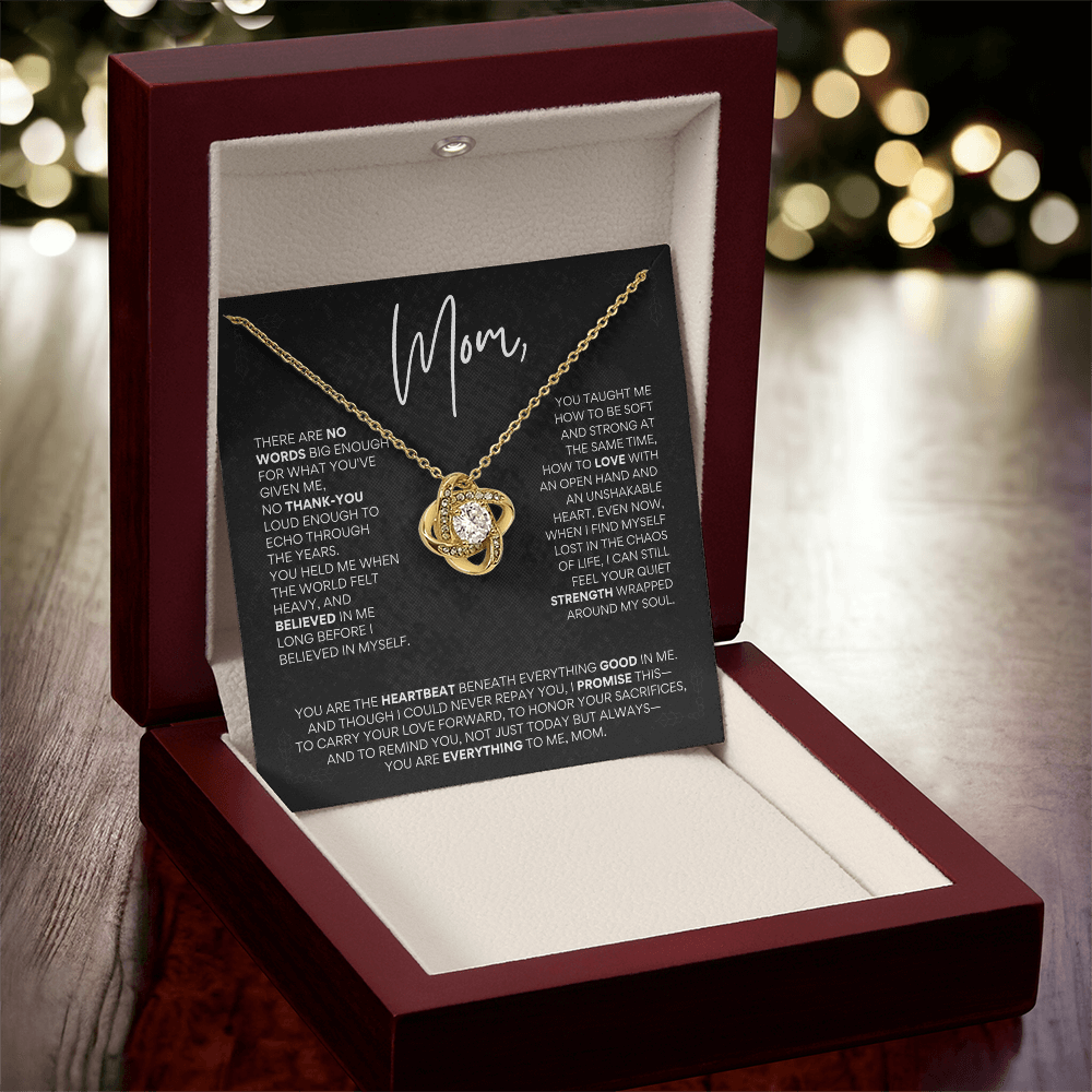 Mother’s Day Love Knot Necklace – “You Are Everything to Me, Mom”