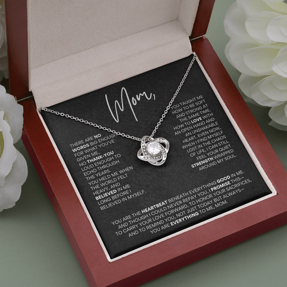 Mother’s Day Love Knot Necklace – “You Are Everything to Me, Mom”