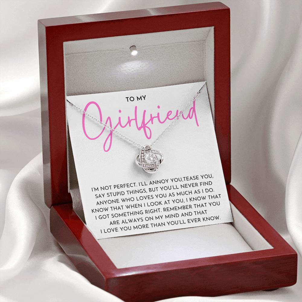 To My Girlfriend Necklace Gift | Funny Romantic Message Card for Her