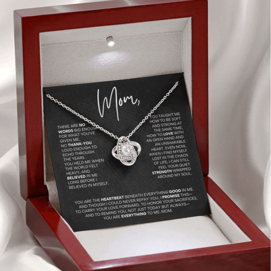Mother’s Day Love Knot Necklace – “You Are Everything to Me, Mom”