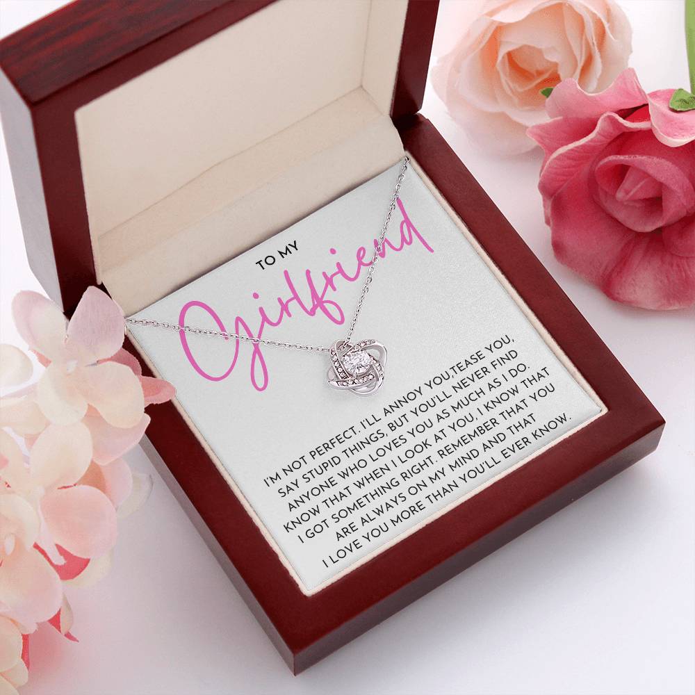 To My Girlfriend Necklace Gift | Funny Romantic Message Card for Her