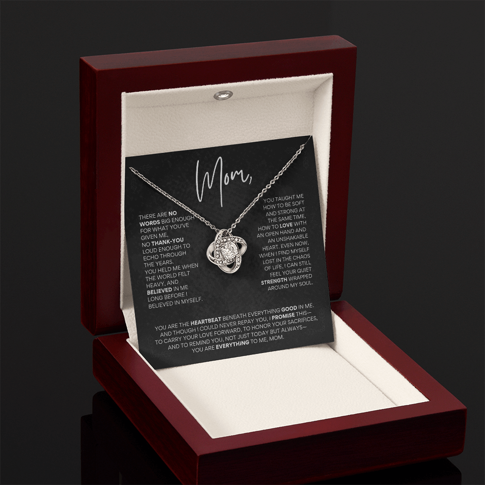 Mother’s Day Love Knot Necklace – “You Are Everything to Me, Mom”