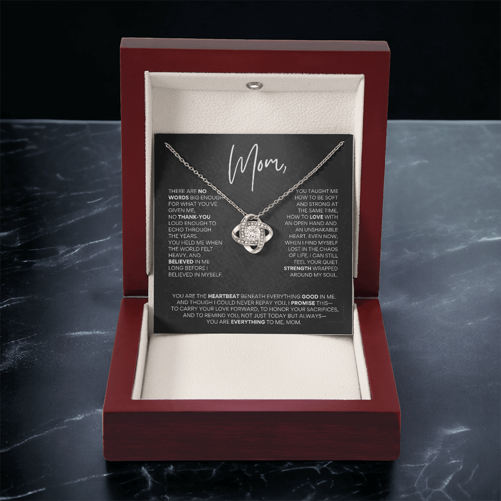 Mother’s Day Love Knot Necklace – “You Are Everything to Me, Mom”