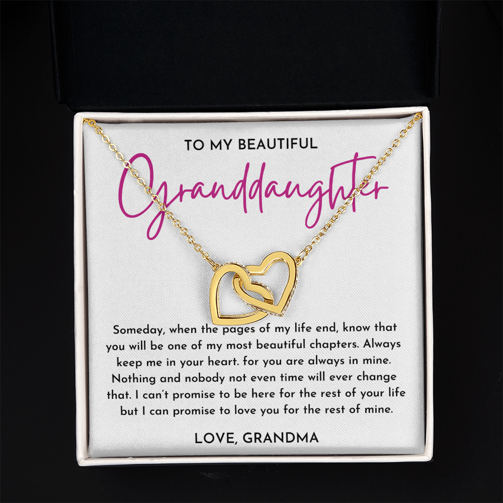 To My Beautiful Granddaughter - Interlocking Heart Necklace