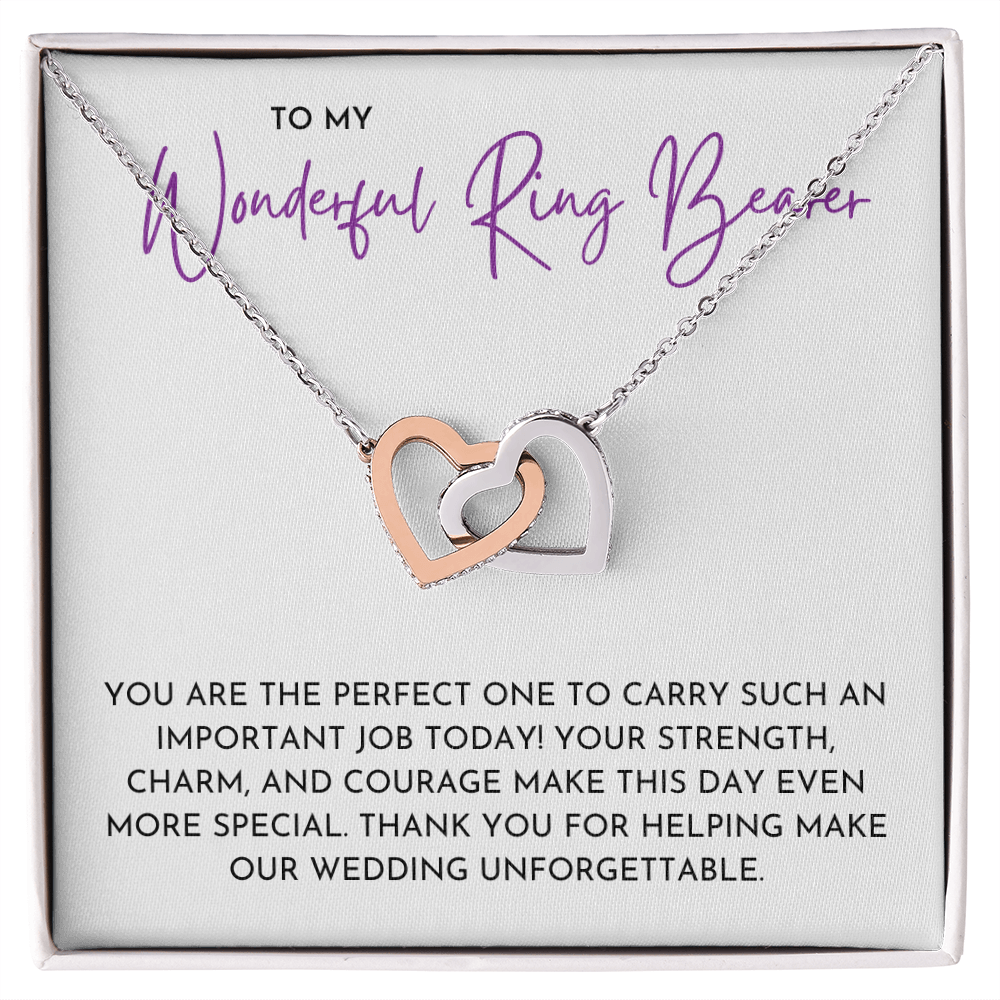 Ring Bearer - Interlocking Heart Necklace