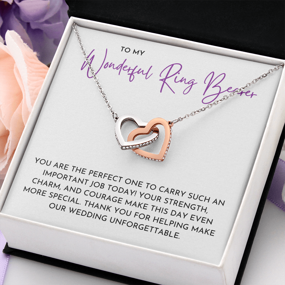 Ring Bearer - Interlocking Heart Necklace