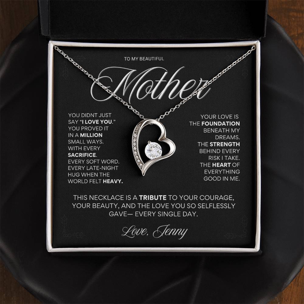 “You Proved It in a Million Small Ways” – Heart Necklace for Mom | Tribute Gift for Mother’s Day from Daughter