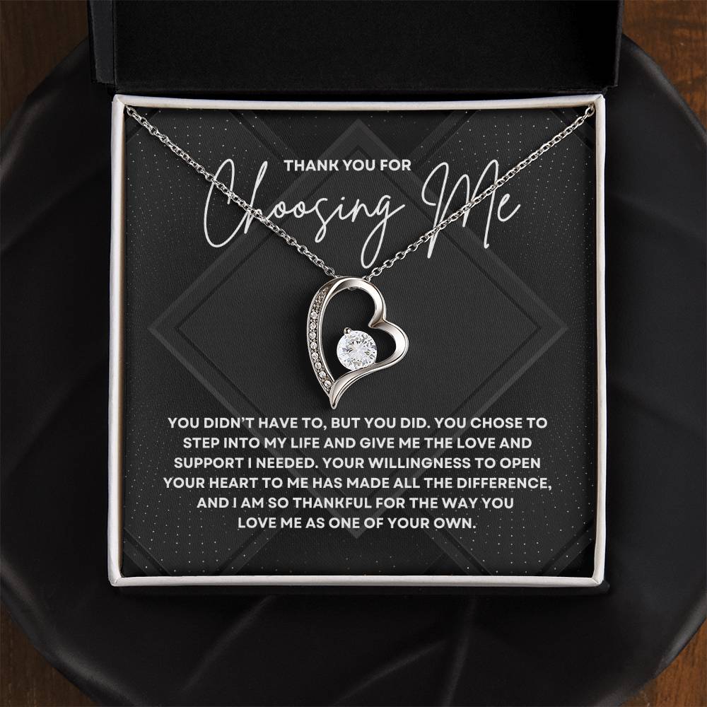Thank You for Choosing Me Necklace | Stepparent, Guardian, or Bonus Parent Appreciation Gift