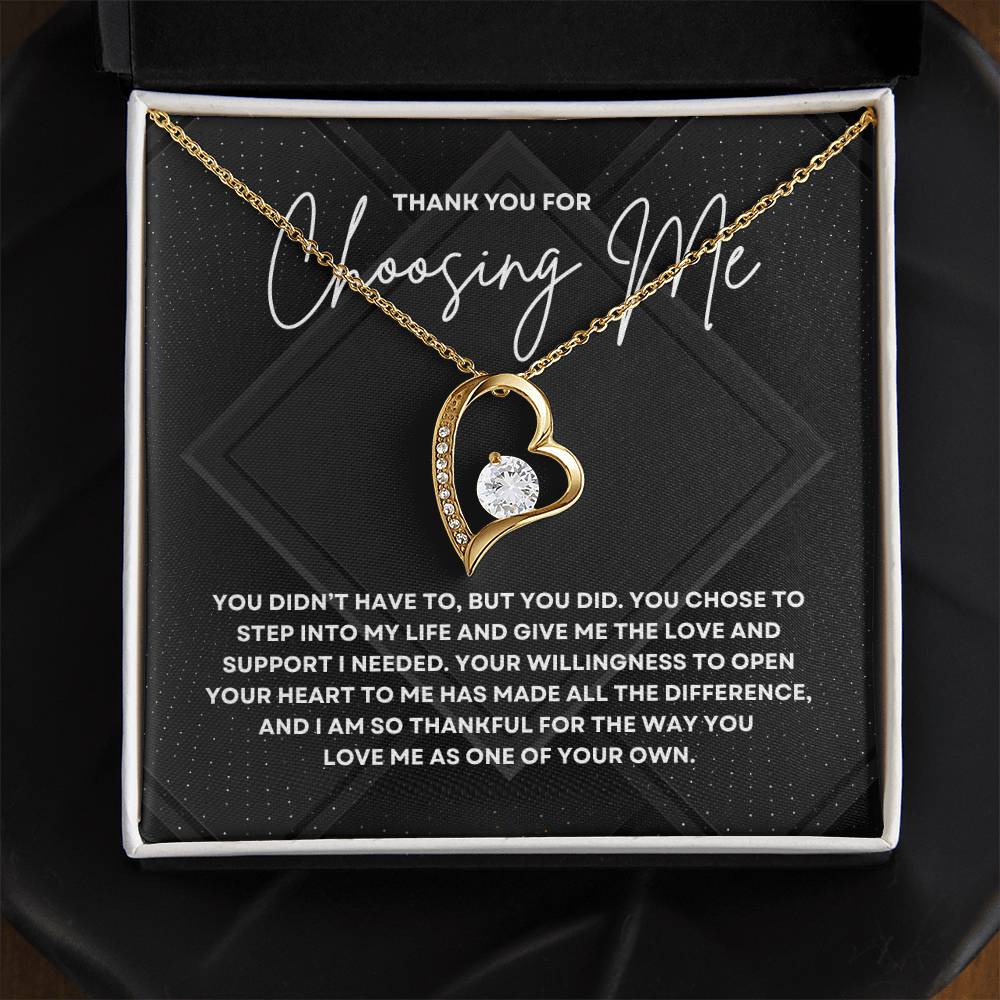 Thank You for Choosing Me Necklace | Stepparent, Guardian, or Bonus Parent Appreciation Gift