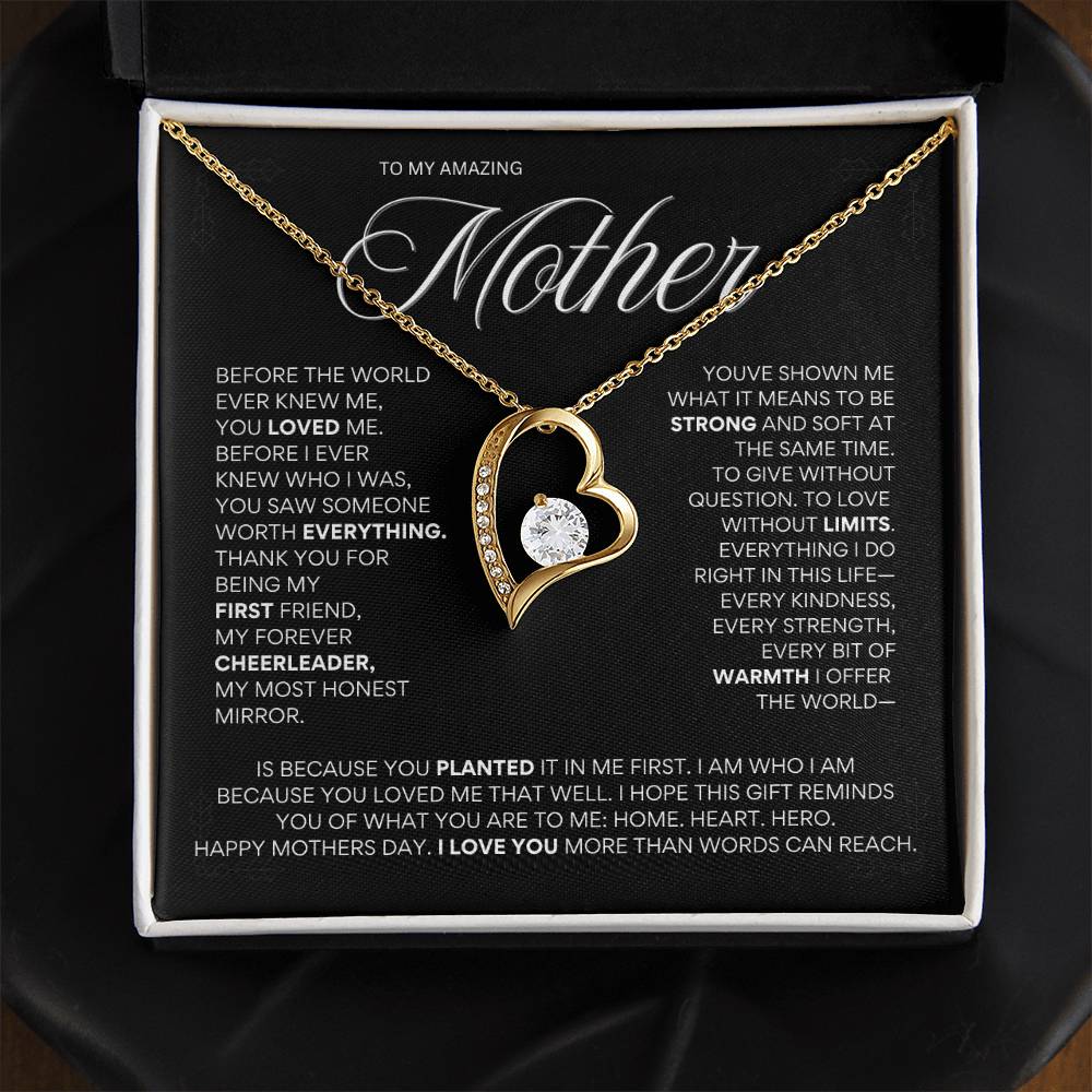 “You Loved Me Before I Knew Myself” – Heart Necklace for Mom