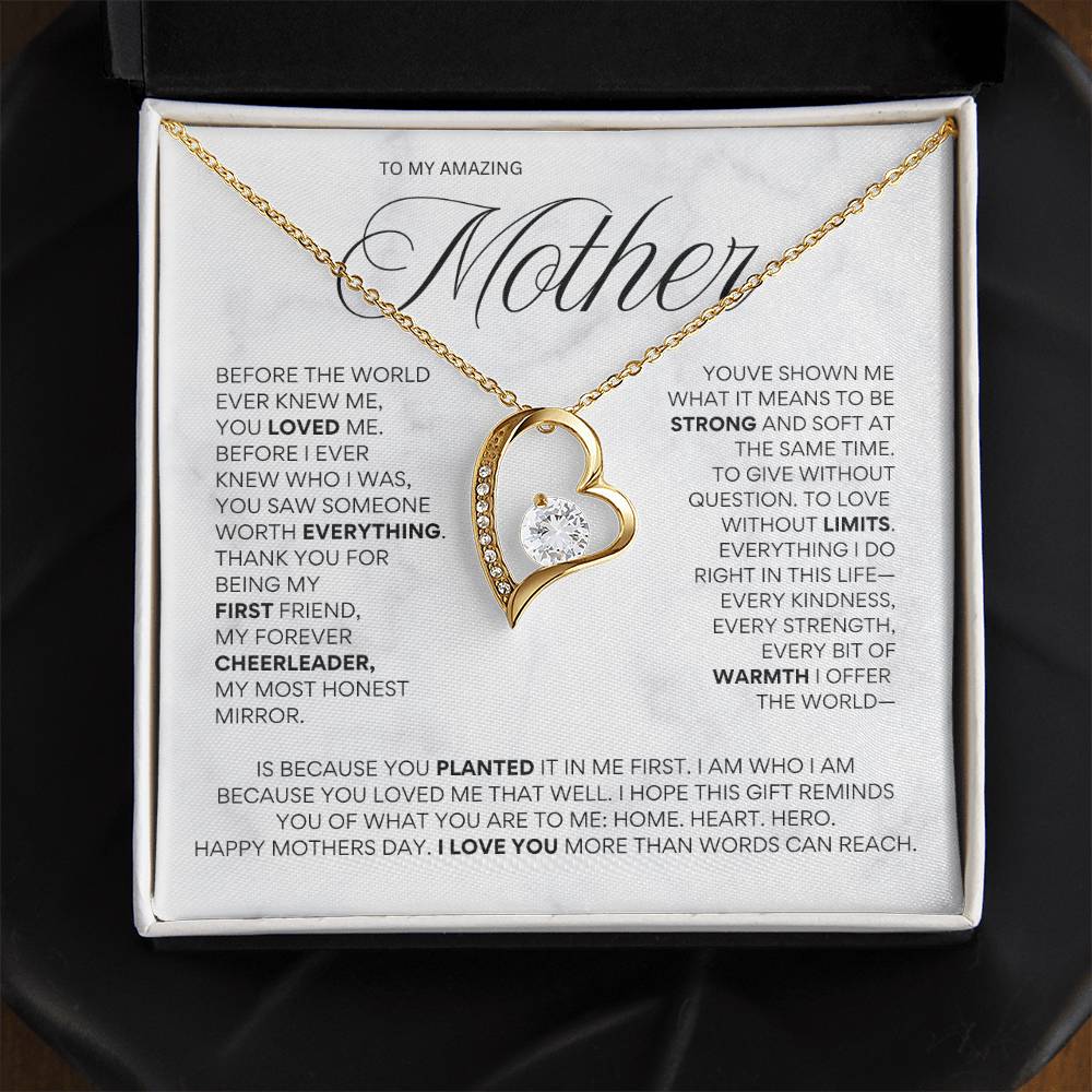 “You Loved Me Before I Knew Myself” – Heart Necklace for Mom