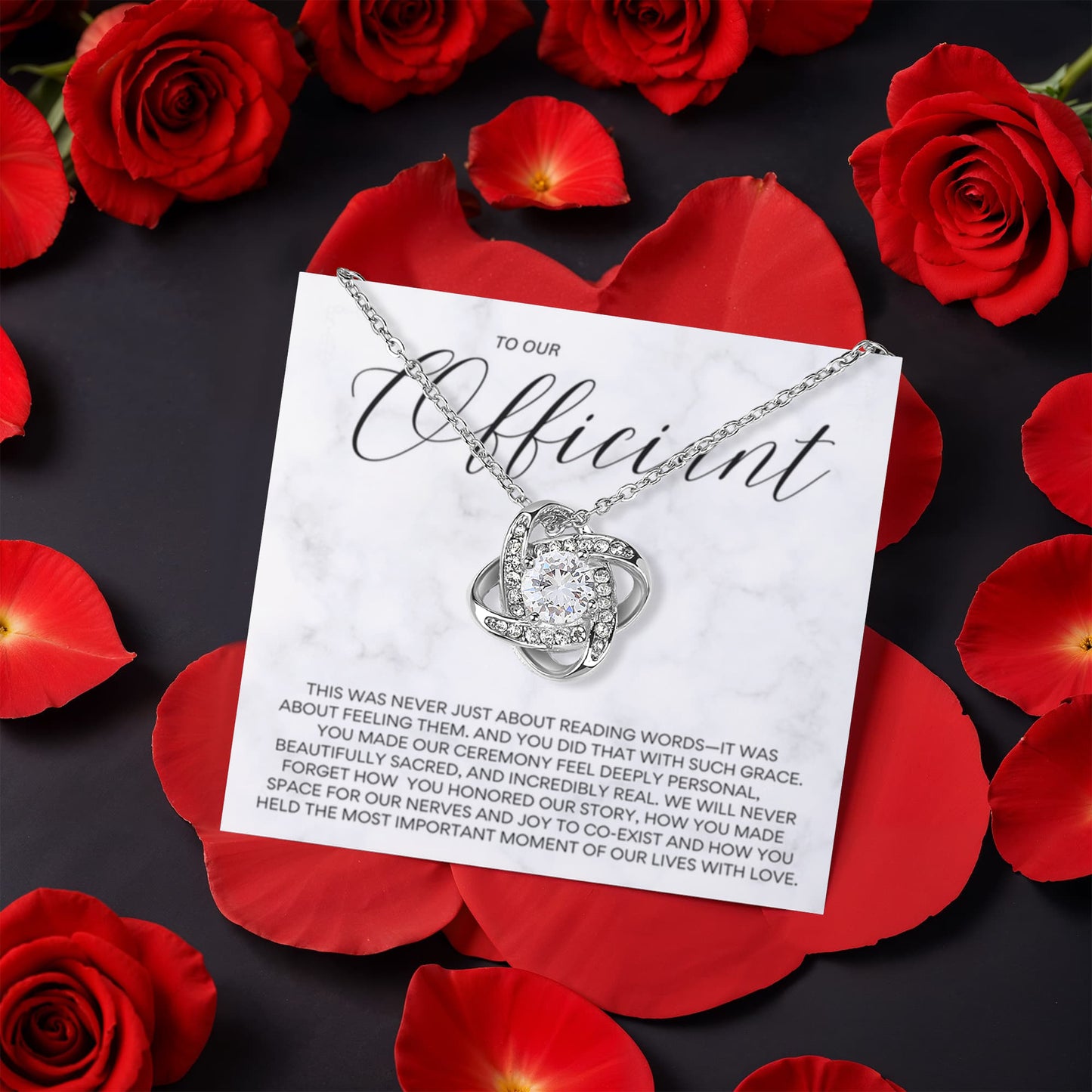 Wedding Officiant Thank You Necklace | Sentimental Ceremony Gift Box