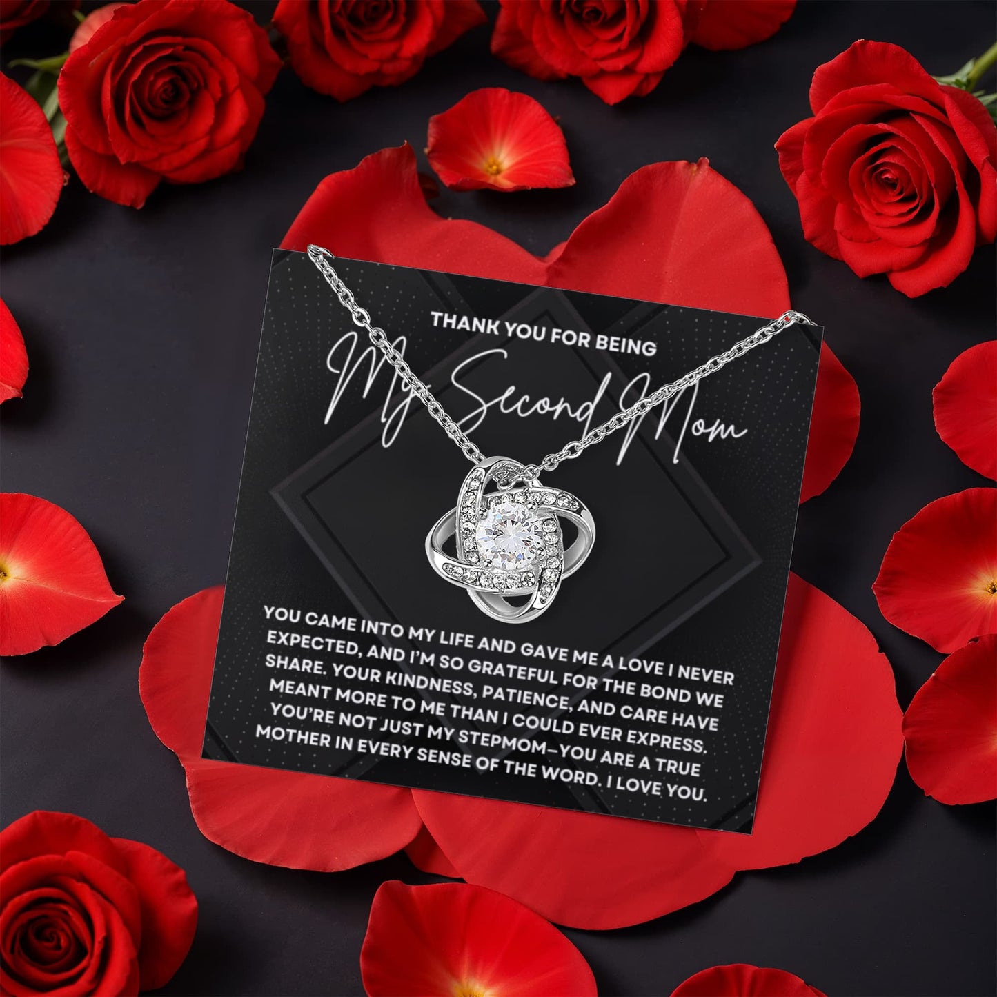 Thank You For Being My Second Mom Necklace | Stepmom Jewelry for Birthday, Christmas, or Mother’s Day