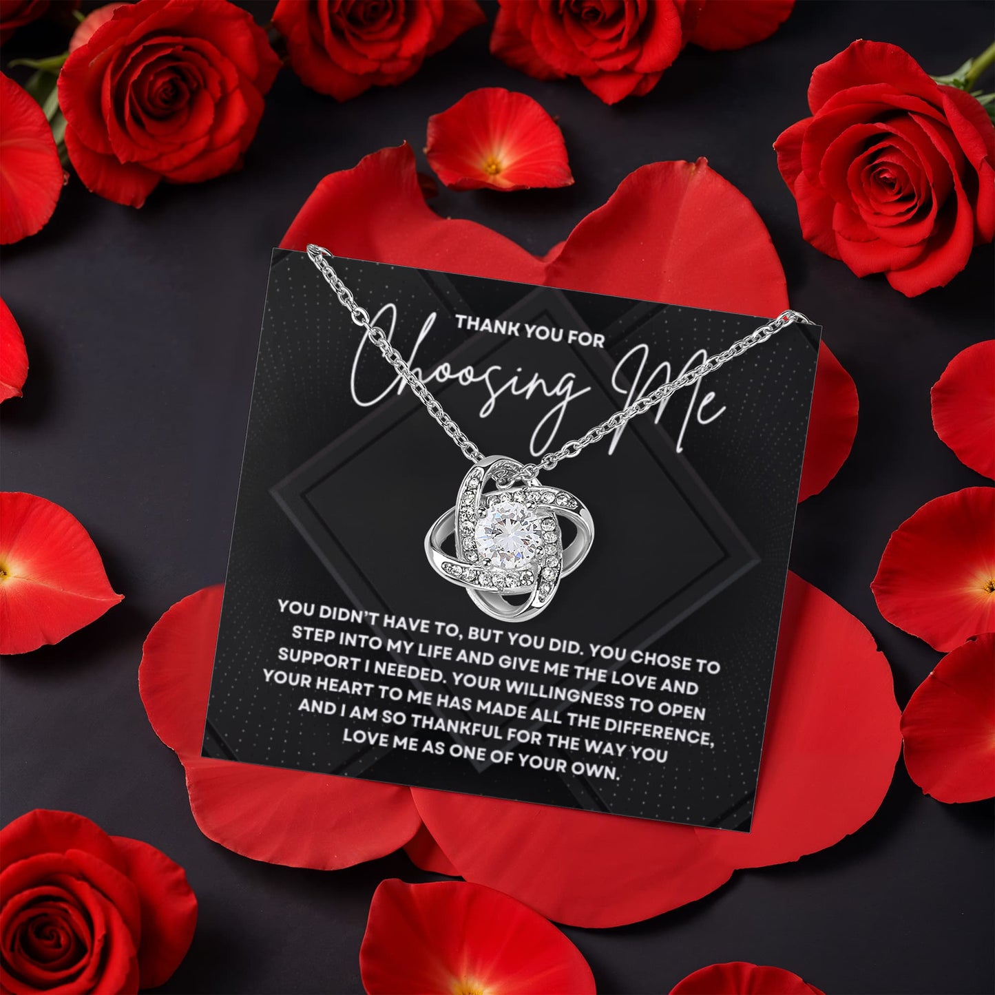 Thank You For Choosing Necklace- Rotating Rose Box
