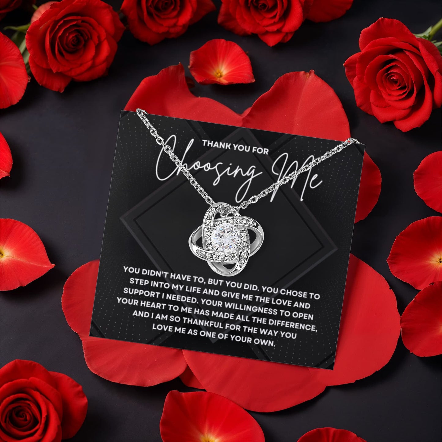 Thank You For Choosing Me Mom Necklace | Stepmom Jewelry for Birthday, Christmas, or Mother’s Day