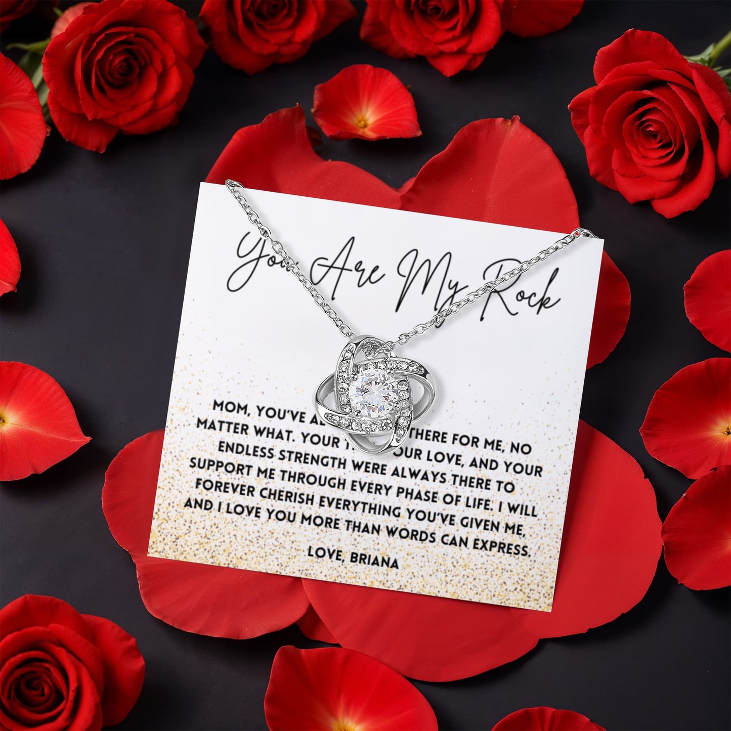 Mom, You Are My Rock Necklace | Mother Appreciation Jewelry for Birthday, Christmas, or Mother’s Day