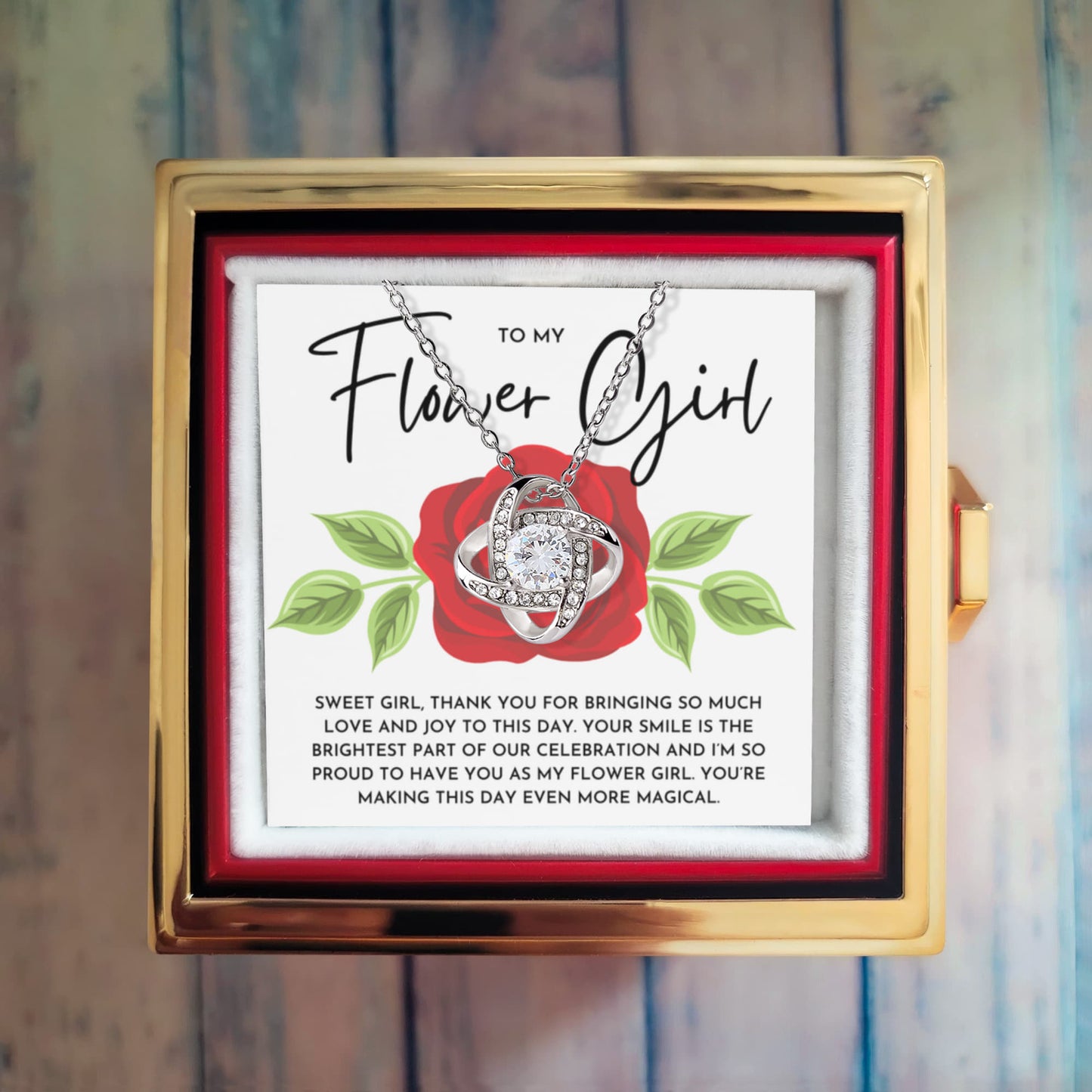 Flower Girl Necklace Gift from Bride | Thank You Wedding Keepsake