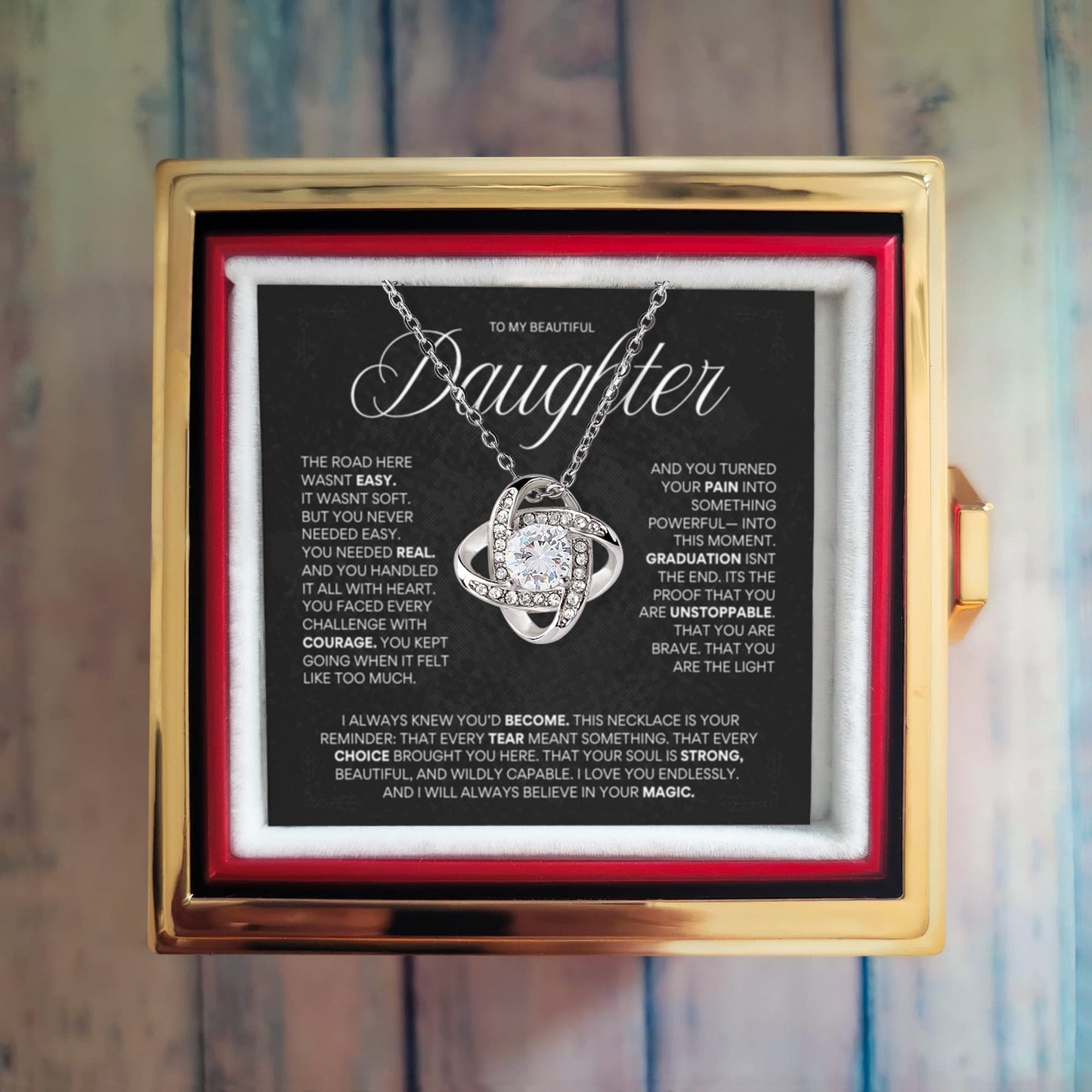 To My Daughter Graduation Necklace | Strength-Inspired Gift from Parent