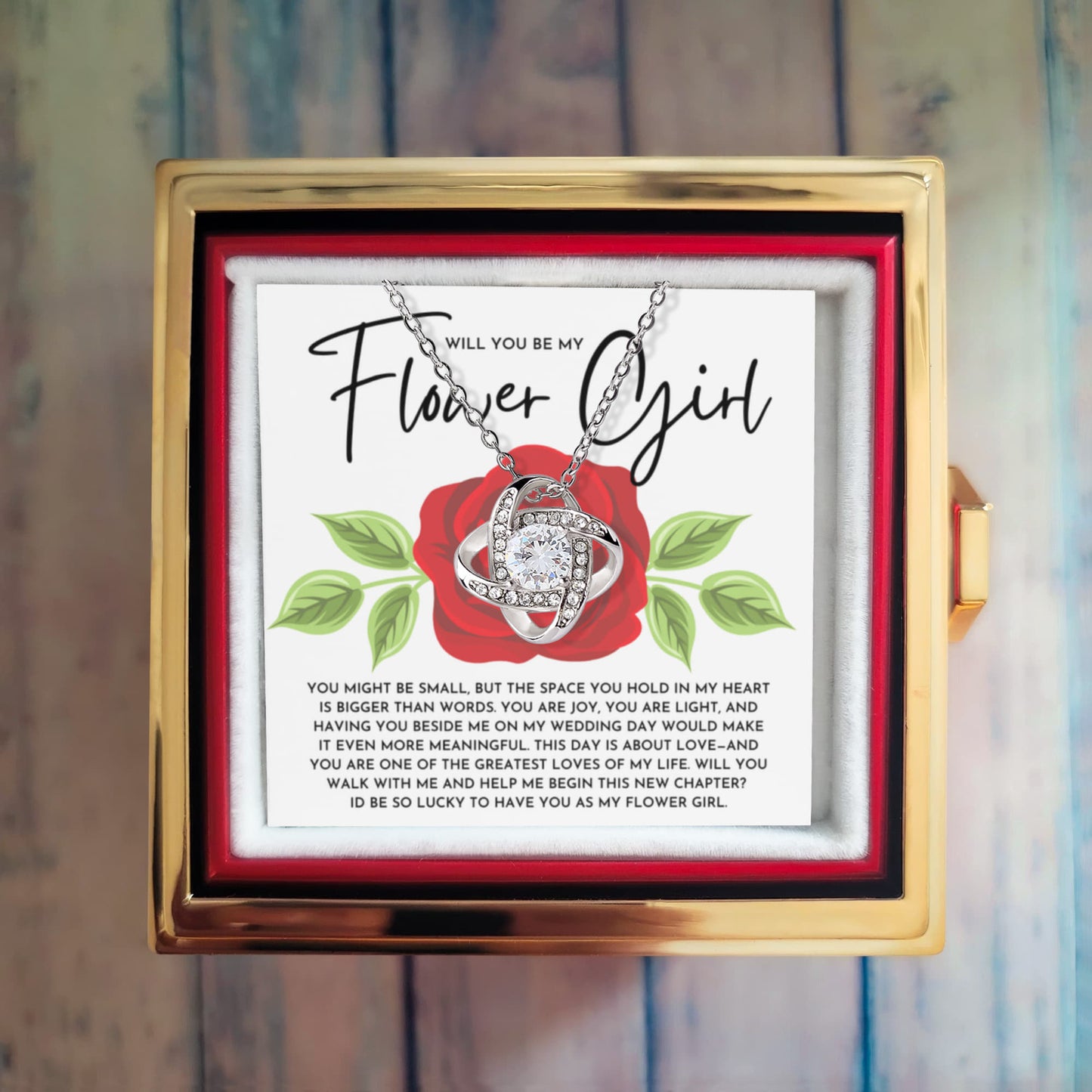 Will You Be My Flower Girl Necklace Gift | Proposal Jewelry Box