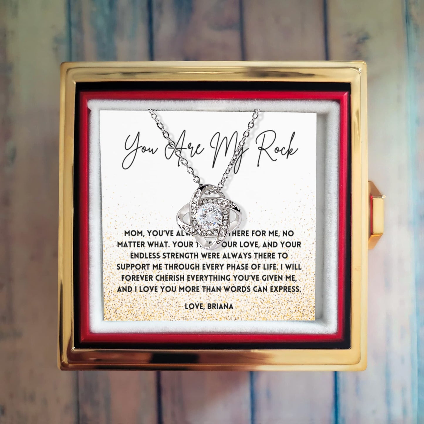 Mom, You Are My Rock Necklace | Mother Appreciation Jewelry for Birthday, Christmas, or Mother’s Day