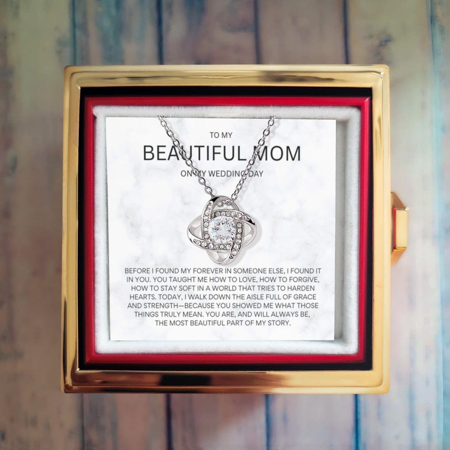 Bride to Mother Wedding Keepsake | Love Knot Necklace for Mother of the Bride