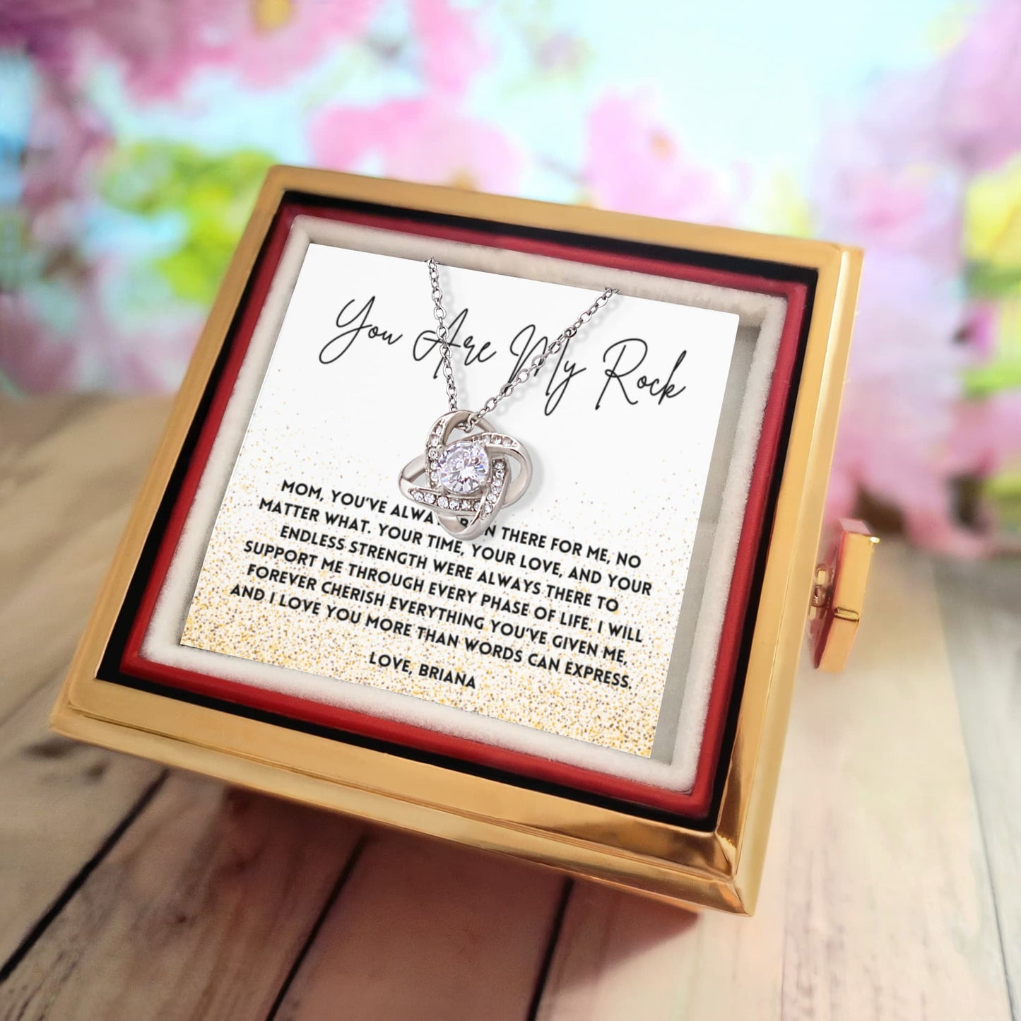 Mom, You Are My Rock Necklace | Mother Appreciation Jewelry for Birthday, Christmas, or Mother’s Day