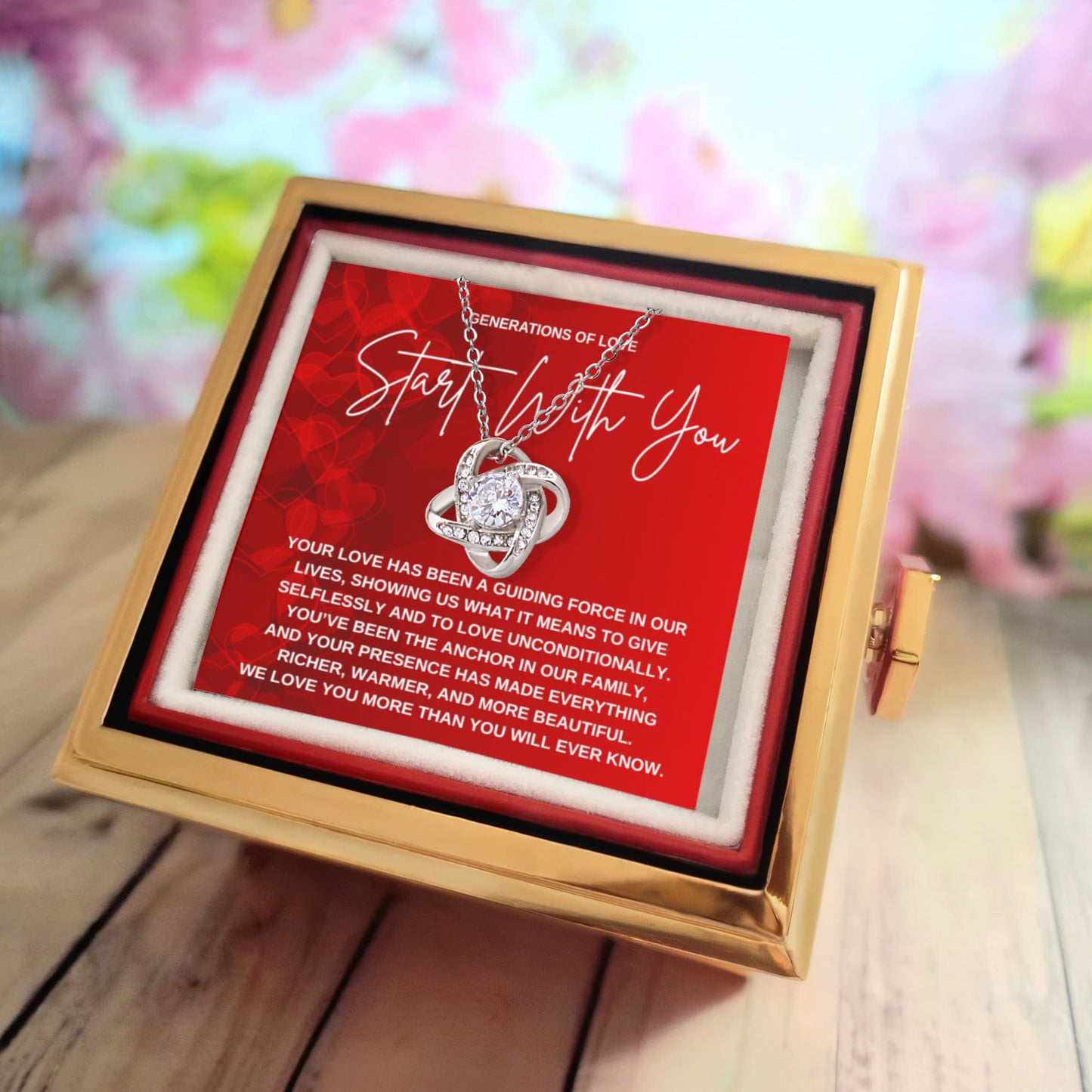 Grandma Love Knot Necklace Gift from Grandchild | Meaningful Gift for Grandma Birthday, Mother’s Day, Christmas